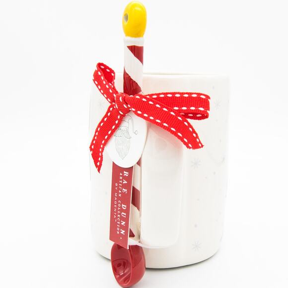 Rae Dunn Christmas Mug, North Pole Santa Mug with Spoon, 16oz Ceramic Coffee Cup - Picture 3 of 10